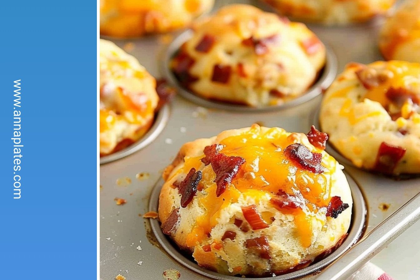 Bacon Cheddar Muffins: Golden, buttery, flaky perfection.