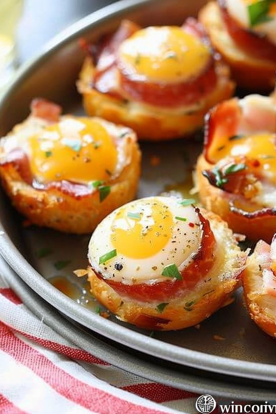 Baked Ham and Pimento Cheese Egg Cups