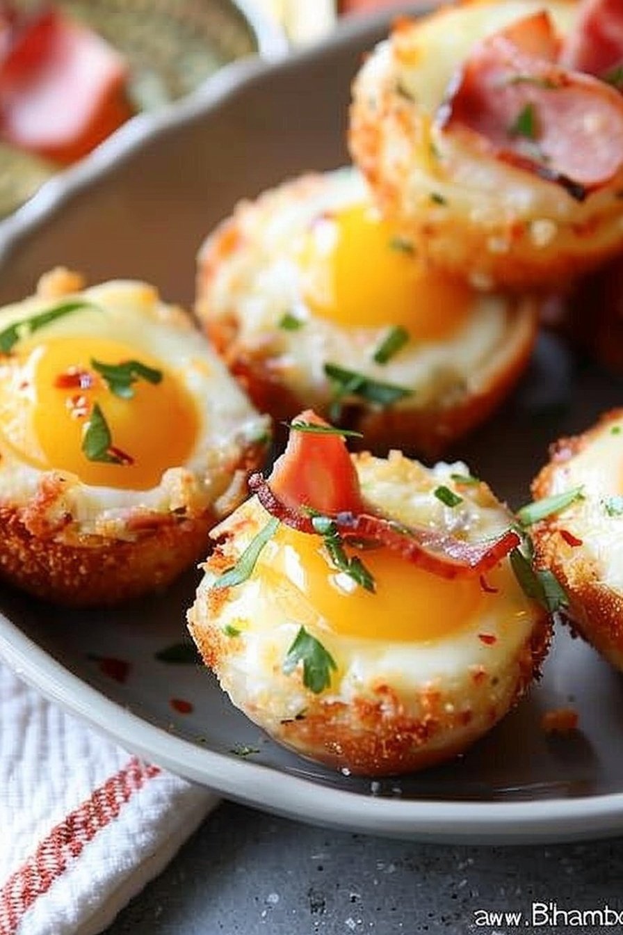 Baked Ham and Pimento Cheese Egg Cups