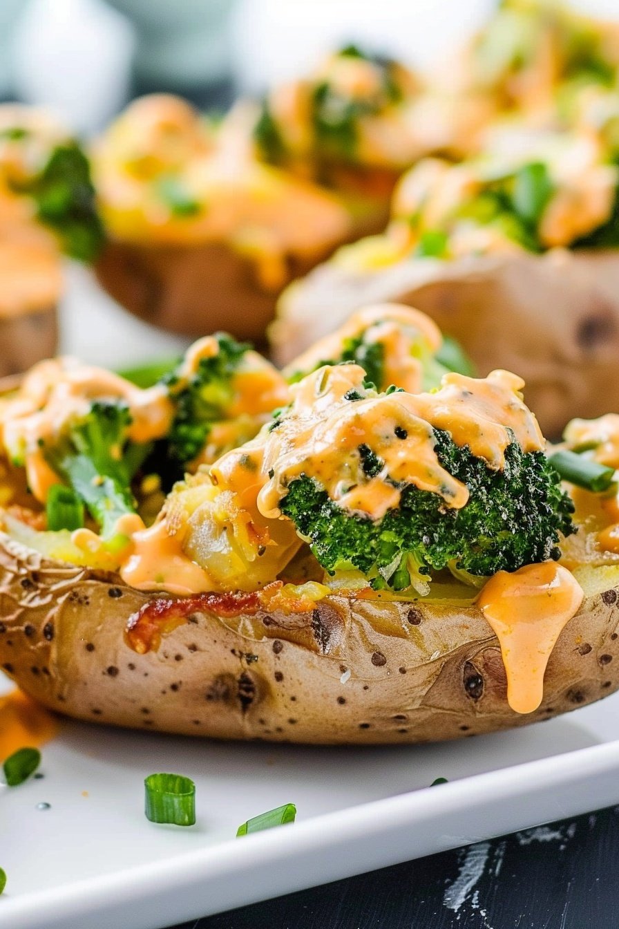 Broccoli and Cheddar Potato Skins