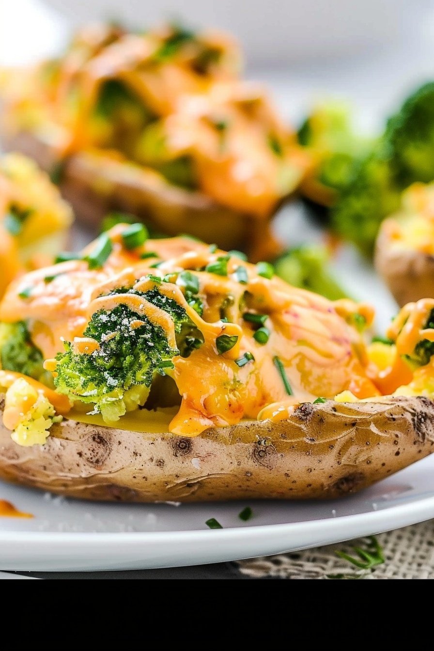 Broccoli and Cheddar Potato Skins
