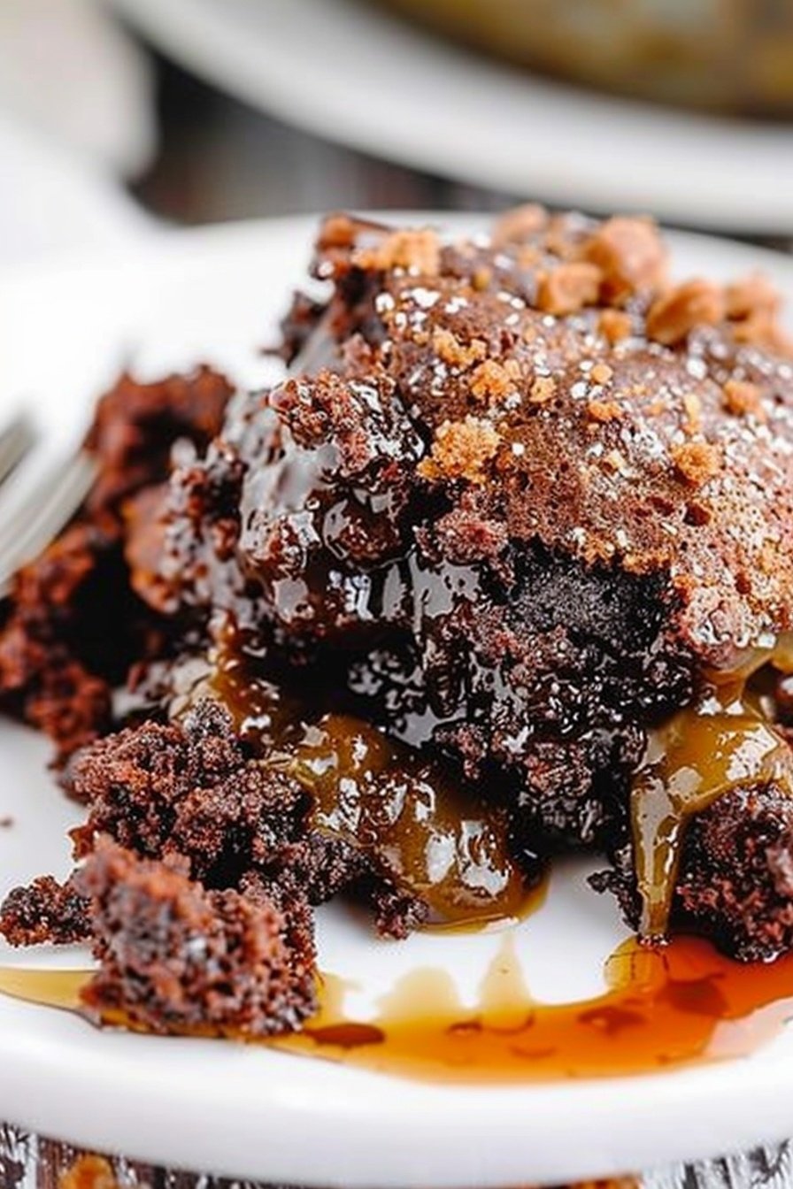 Crockpot Chocolate Caramel Cake