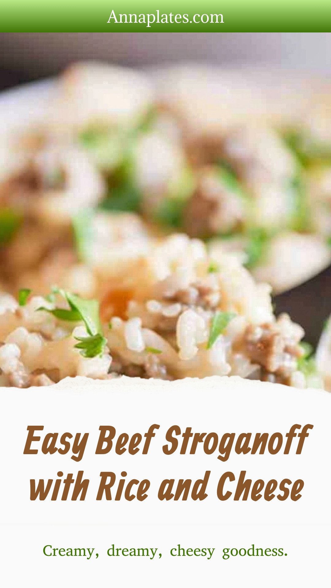 Easy Beef Stroganoff with Rice and Cheese