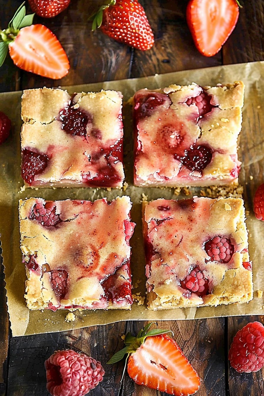 Fresh Strawberry Blondies