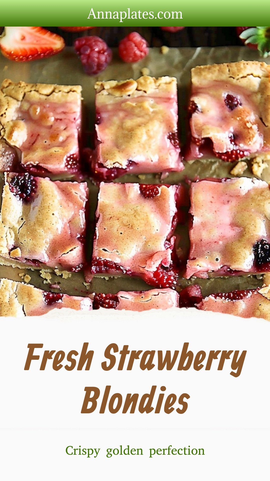 Fresh Strawberry Blondies