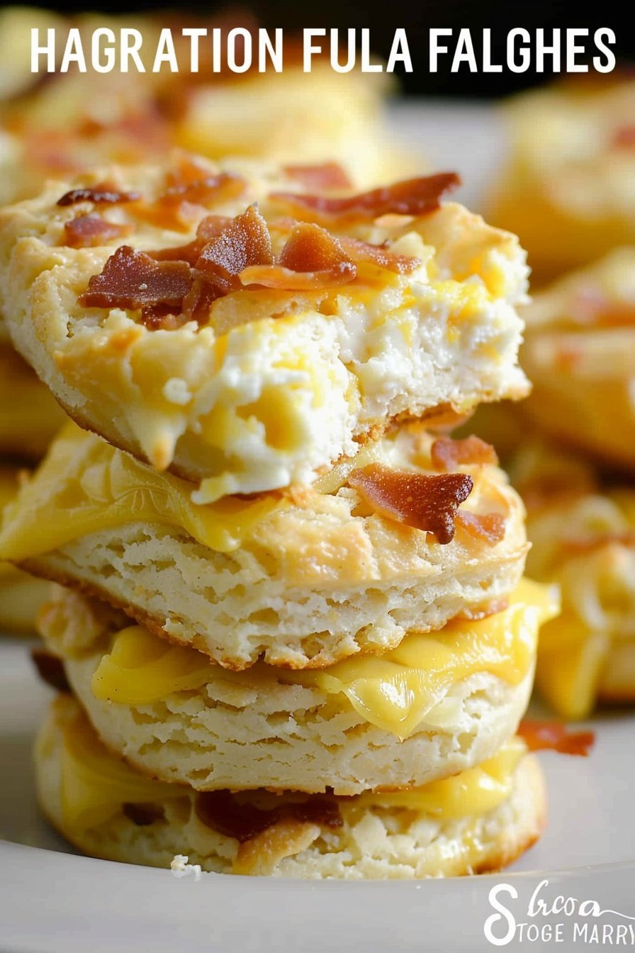 Havarti Cheese Breakfast Biscuit Stacks