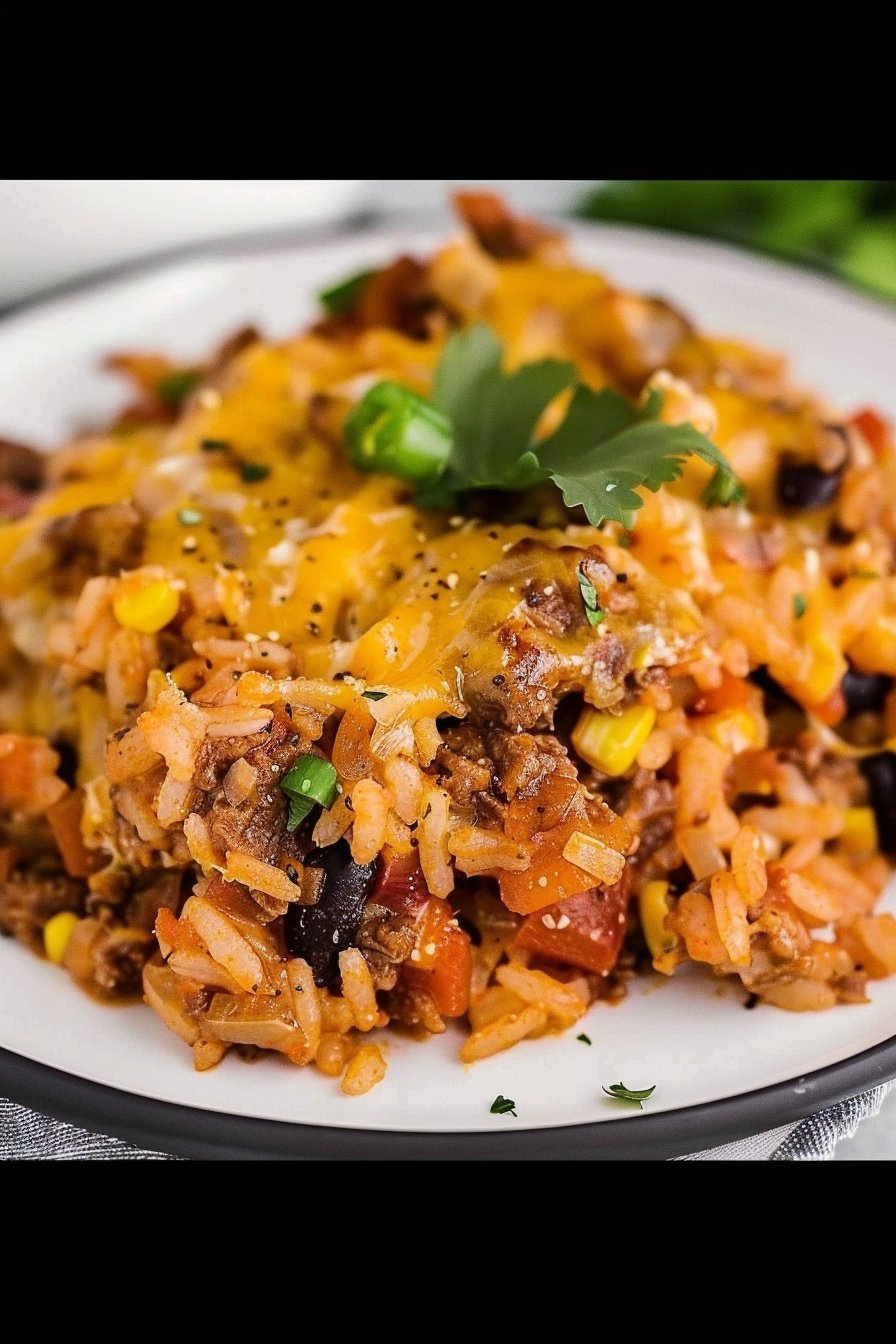 Mexican Beef and Rice Casserole