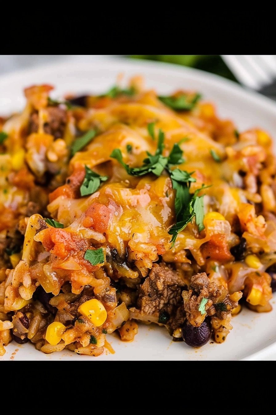 Mexican Beef and Rice Casserole