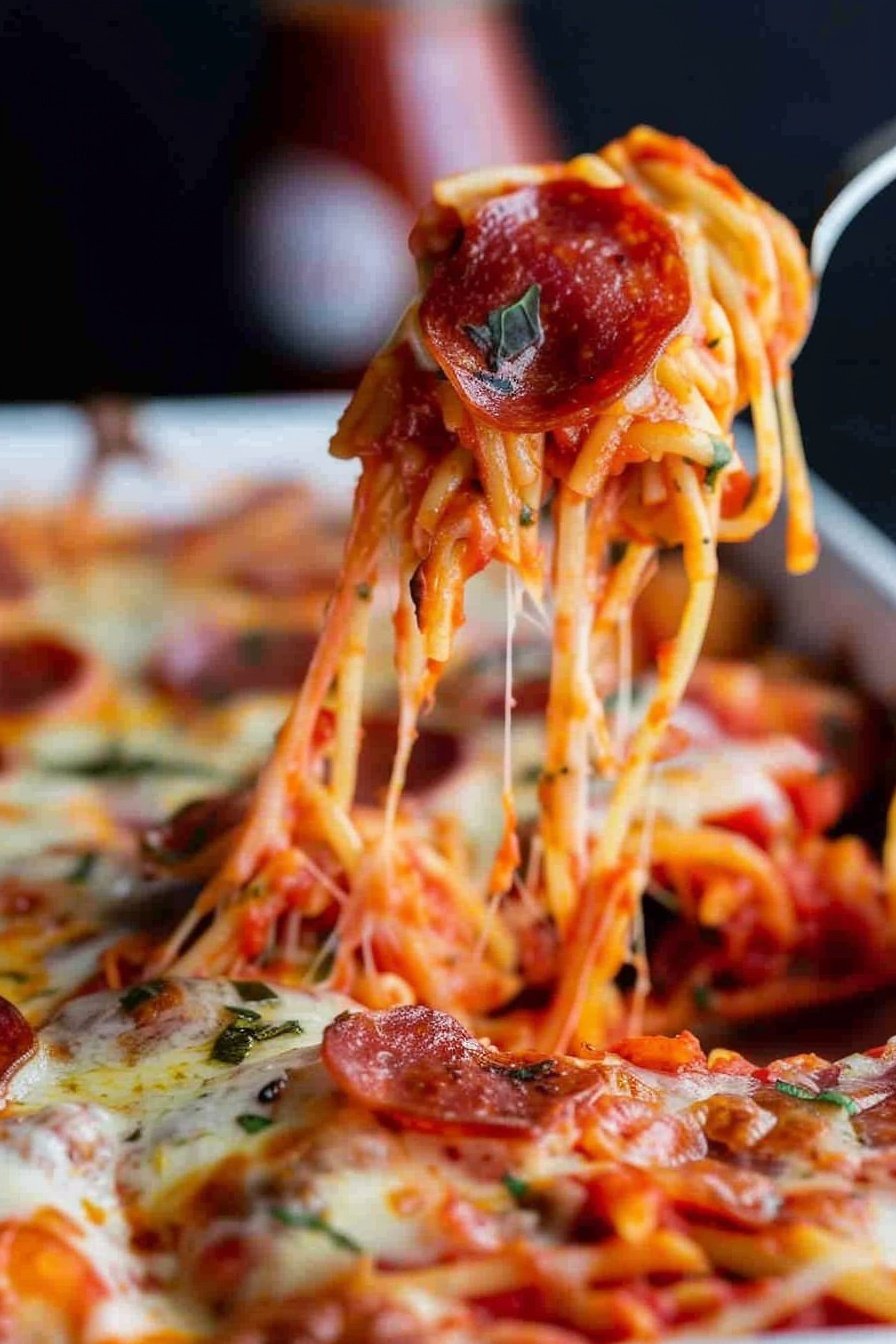 Pizza Spaghetti Casserole