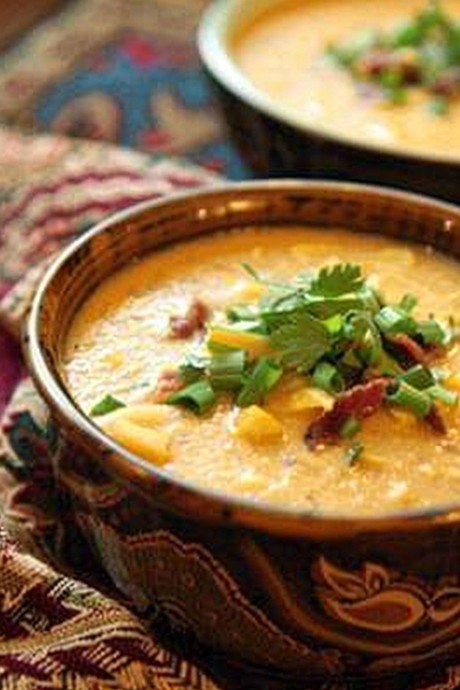 Potato Soup and Top to Bottom Ham and Cheese Bread