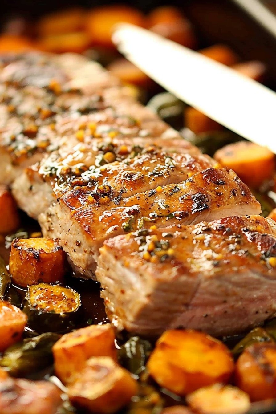 Sheet Pan Brown Sugar Garlic Pork Loin Filet