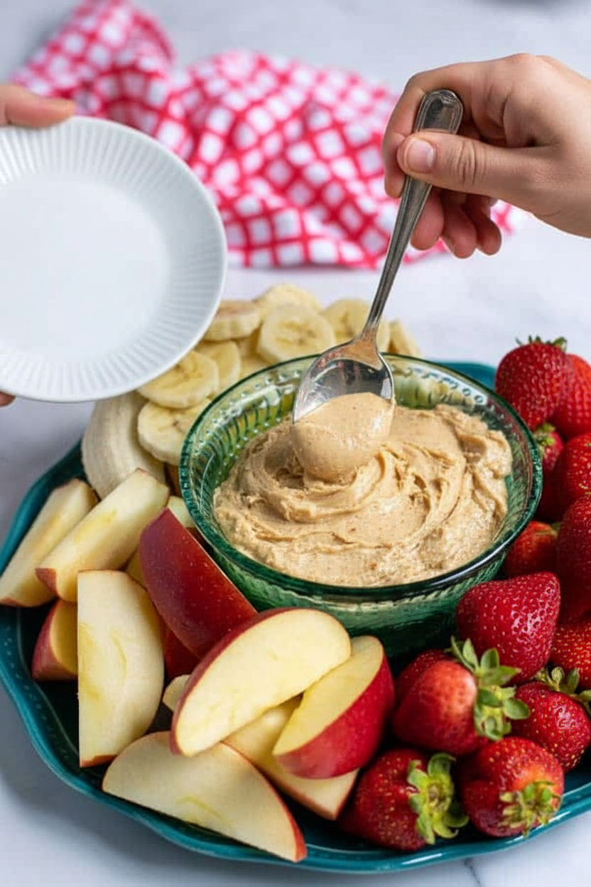4 Ingredient Peanut Butter Fruit Dip - The Schmidty Wife