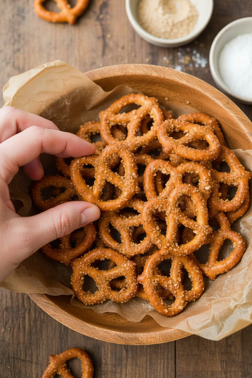 Air Fryer Garlic and Onion Pretzels