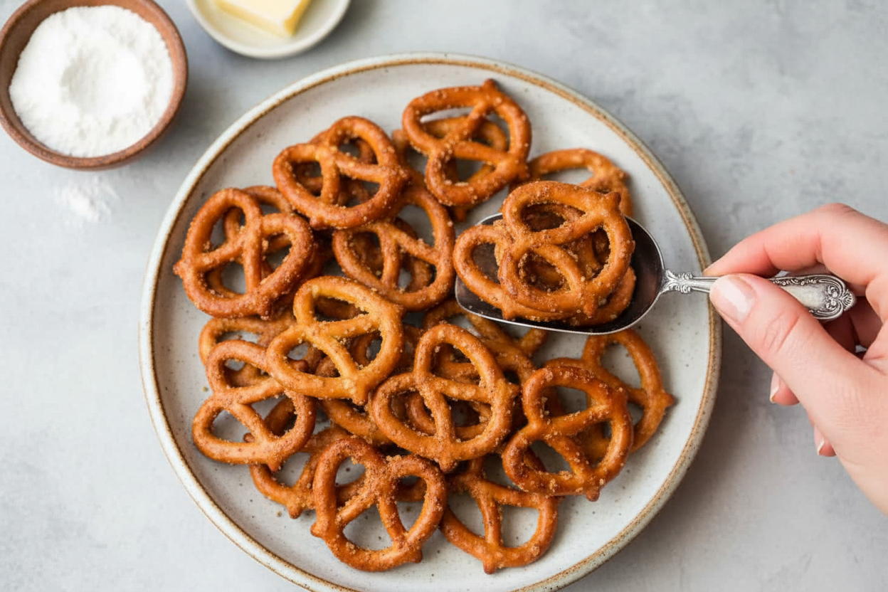Air Fryer Garlic and Onion Pretzels