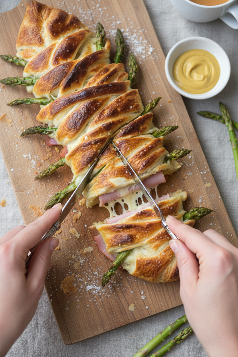 Asparagus Ham and Swiss Danish Braid