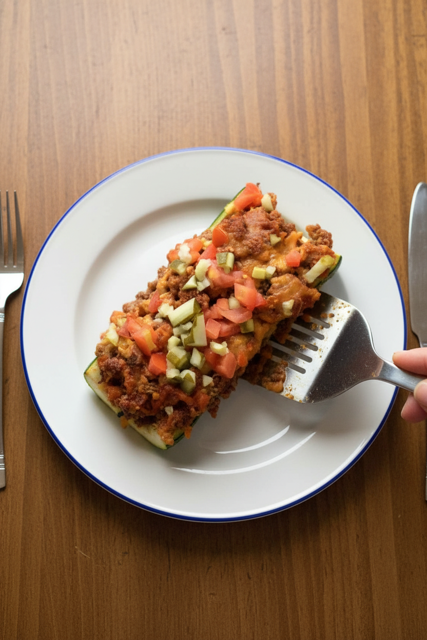 Bacon Cheeseburger Zucchini Boats - The Schmidty Wife