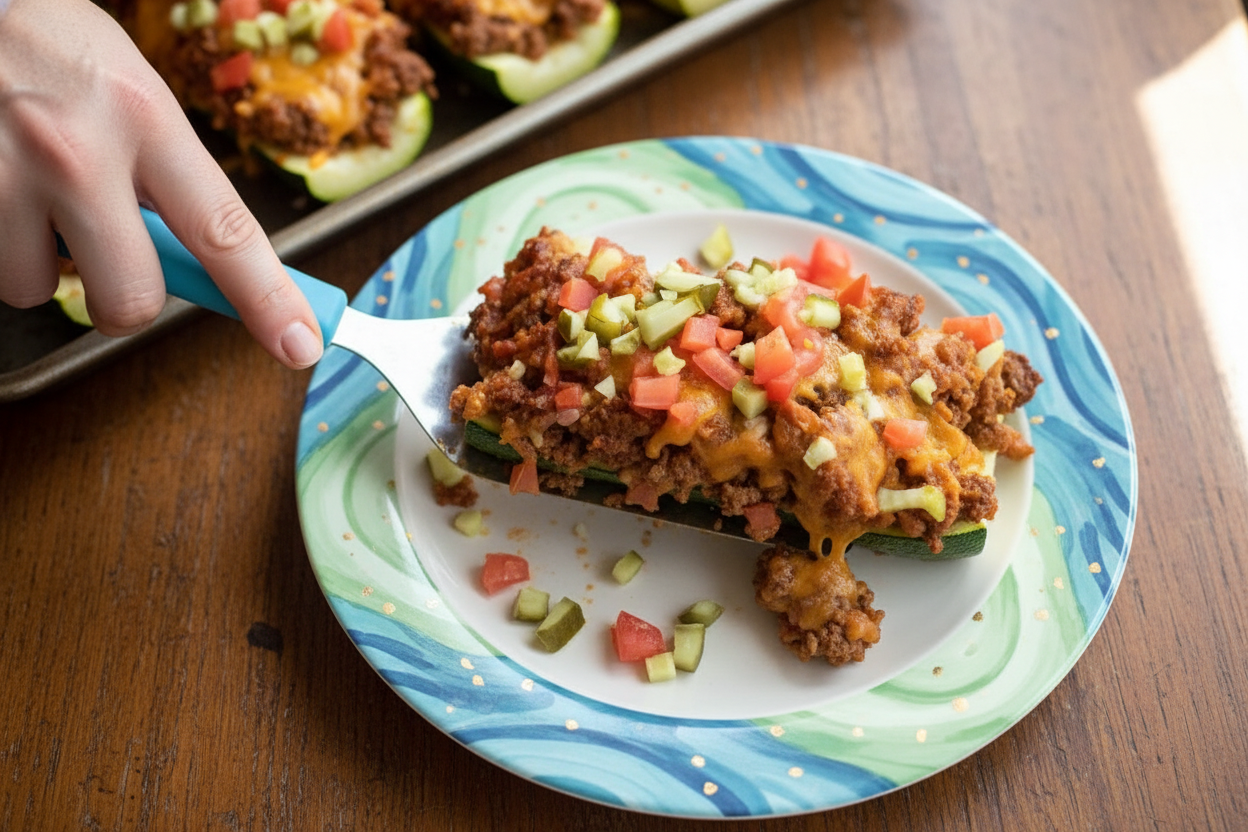 Bacon Cheeseburger Zucchini Boats - The Schmidty Wife