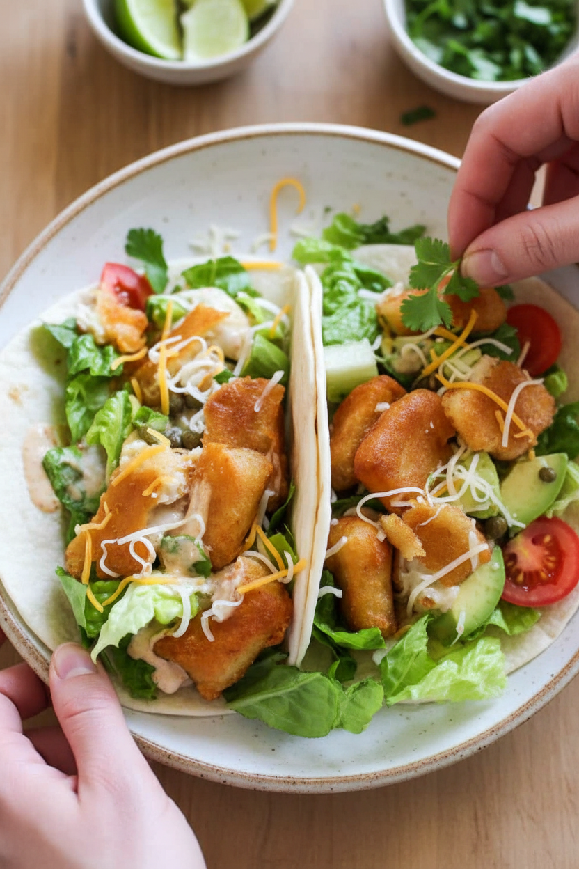Fish Tacos with a Baja Cream Sauce