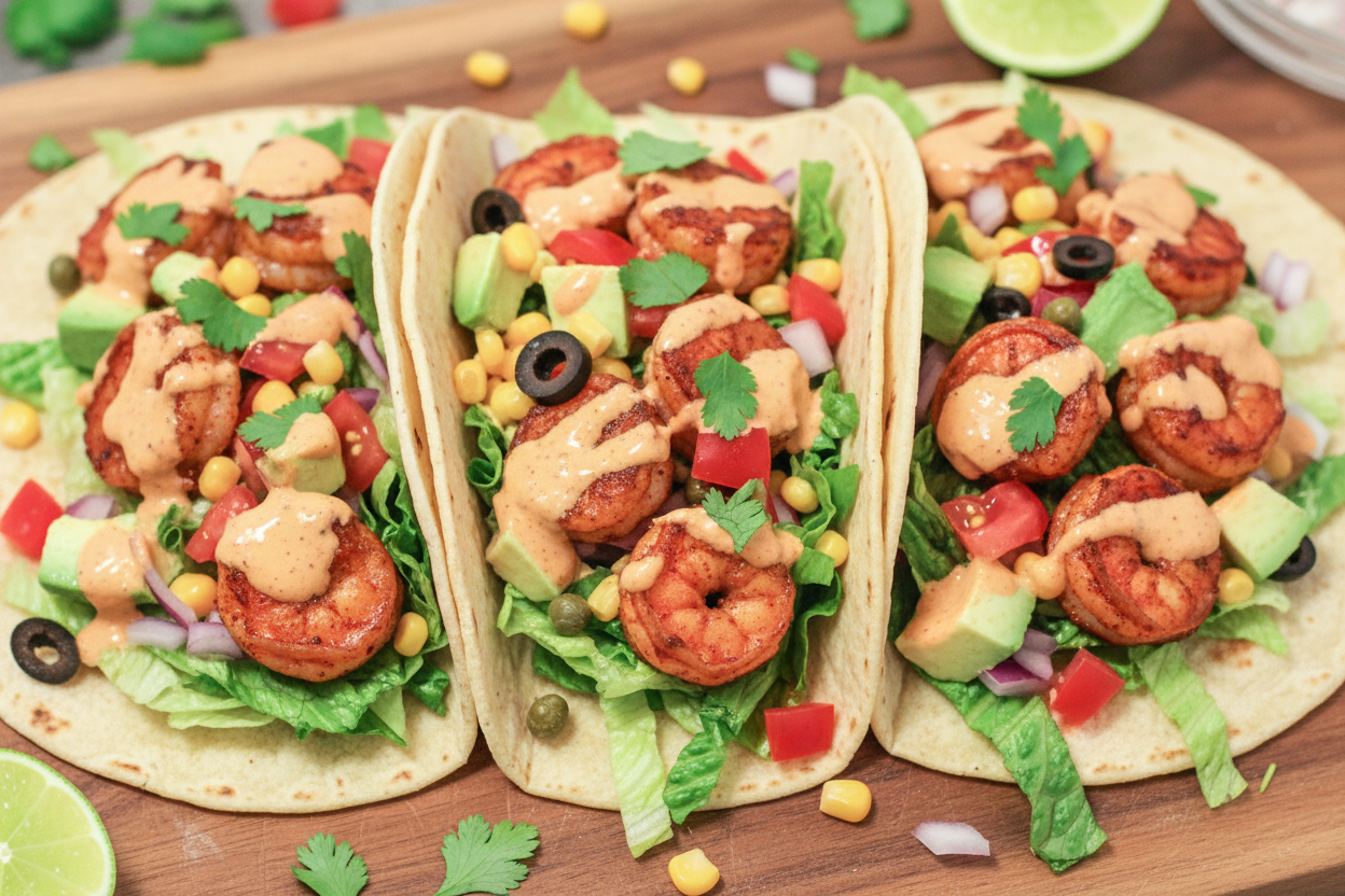 Baja Shrimp Tacos with Creamy Baja Sauce