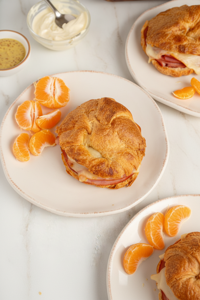 Baked Ham and Cheese Croissants - The Schmidty Wife