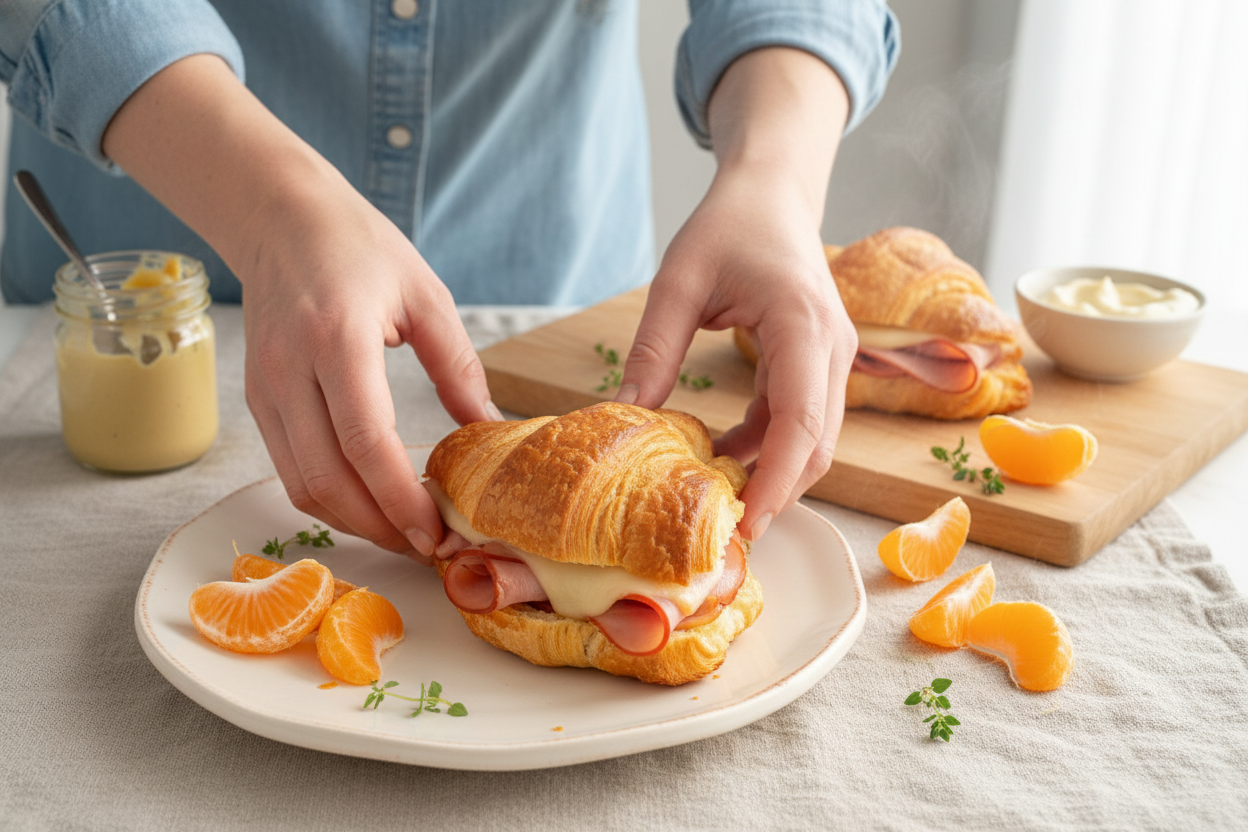 Baked Ham and Cheese Croissants - The Schmidty Wife