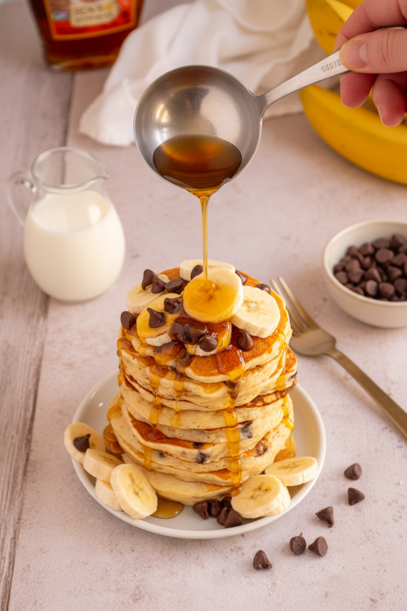 Banana Chocolate Chip Pancakes - The Schmidty Wife