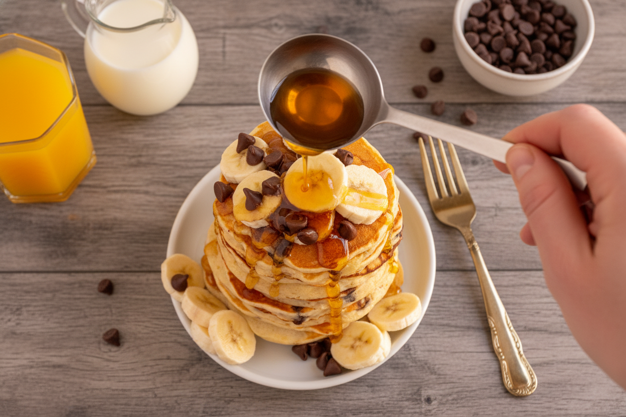 Banana Chocolate Chip Pancakes - The Schmidty Wife