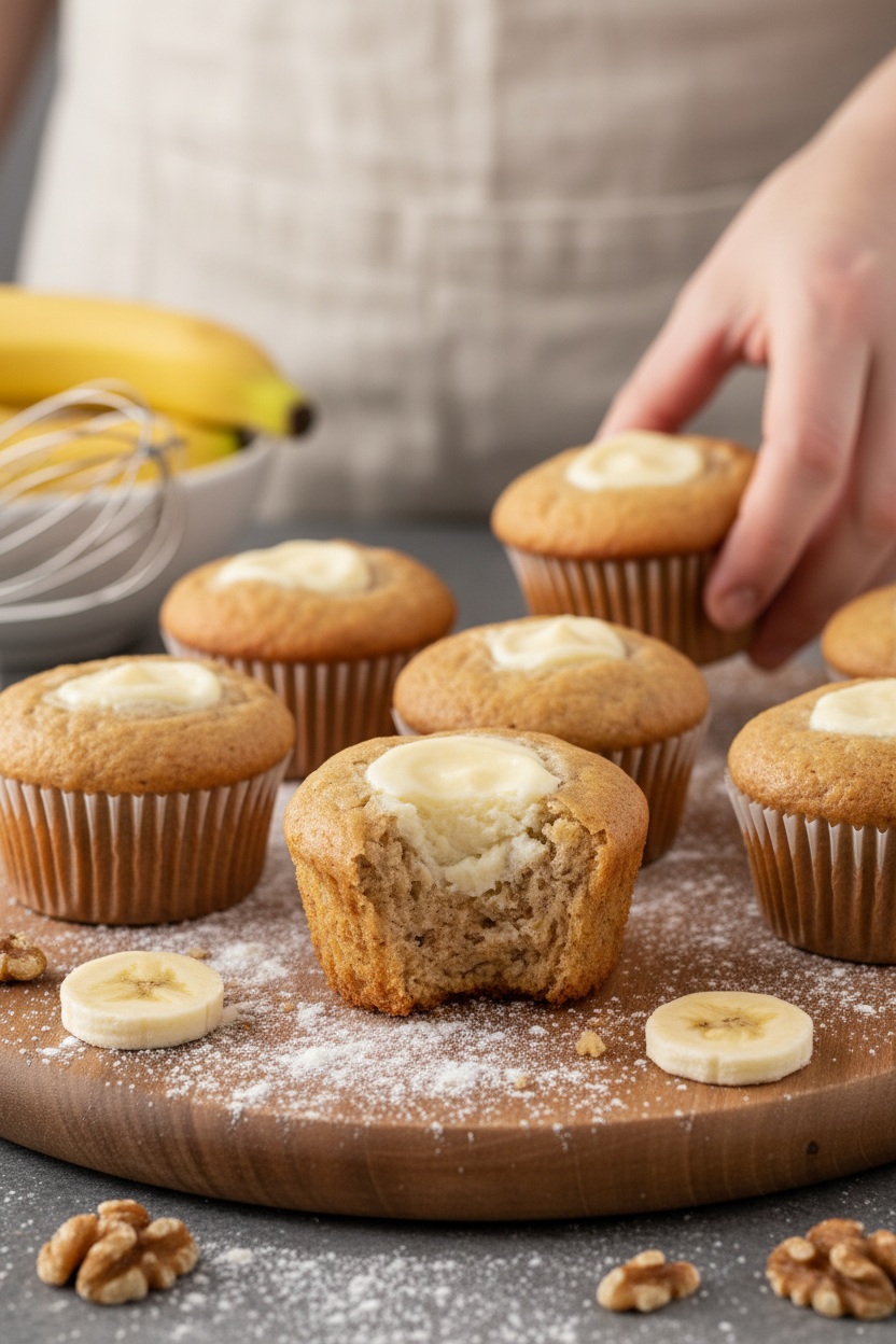 Banana Cream Cheese Muffins
