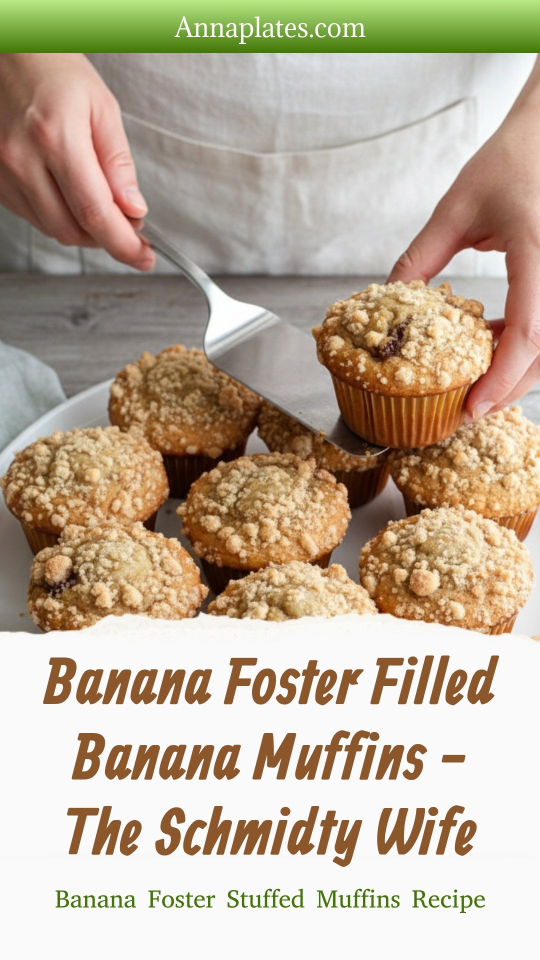Banana Foster Filled Banana Muffins - The Schmidty Wife