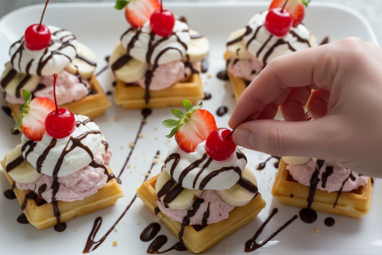 Banana Split Cheesecake Bites