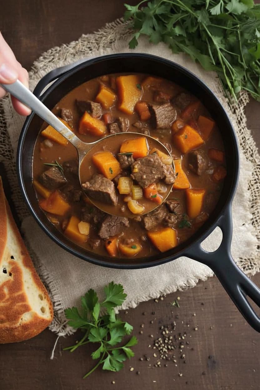Beef and Butternut Squash Stew made better with Schnucks Produce and Meat!