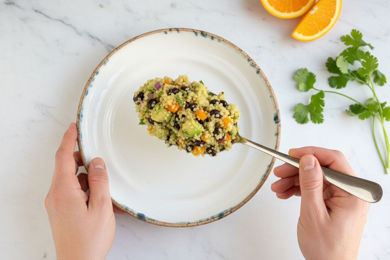 Black Bean Quinoa Salad + Orange Cilantro Dressing - The Schmidty Wife