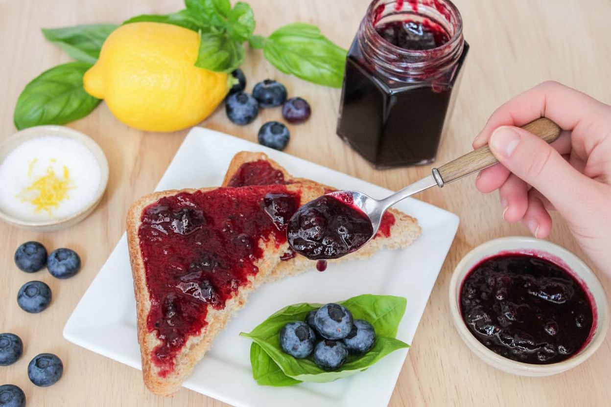 Blueberry Lemon Basil Jam