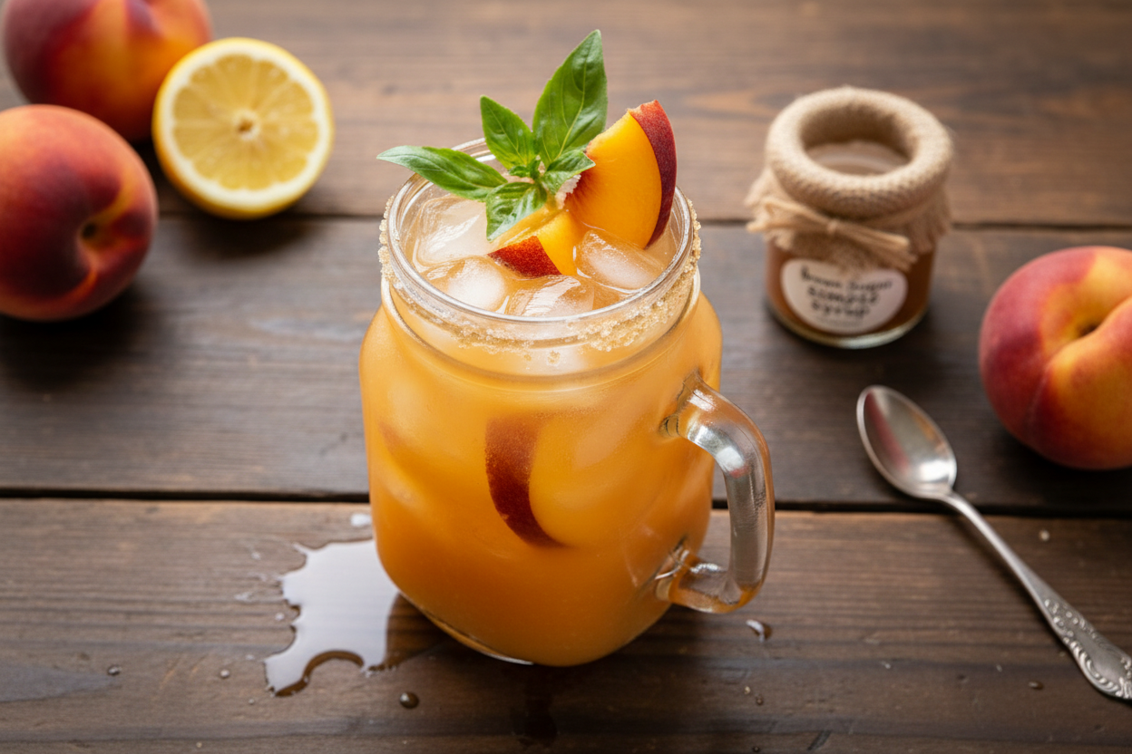 Bourbon Peach Smash Cocktail Recipe