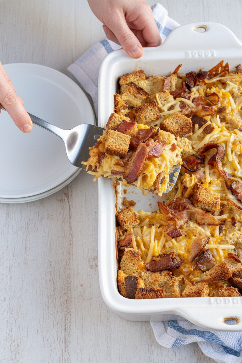 Breakfast Casserole w/ Hash Browns & Bacon - The Schmidty Wife