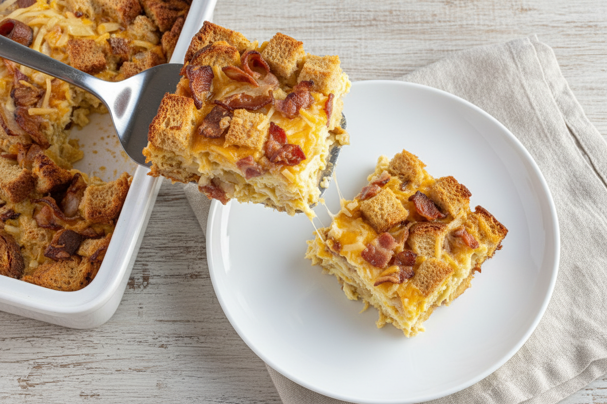 Breakfast Casserole w/ Hash Browns & Bacon – The Schmidty Wife: Hash Brown Bacon Breakfast Casserole Recipe