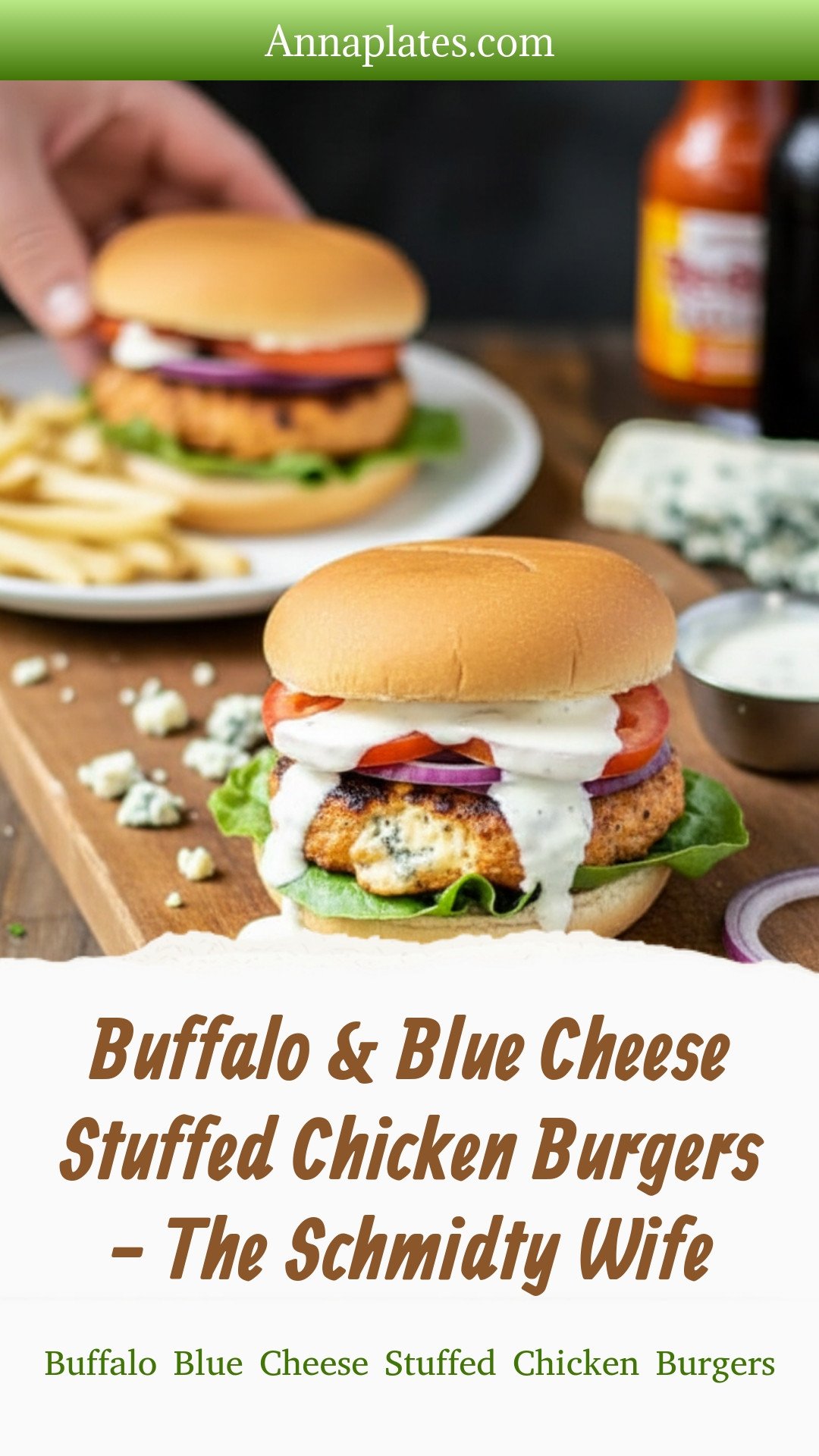 Buffalo & Blue Cheese Stuffed Chicken Burgers - The Schmidty Wife