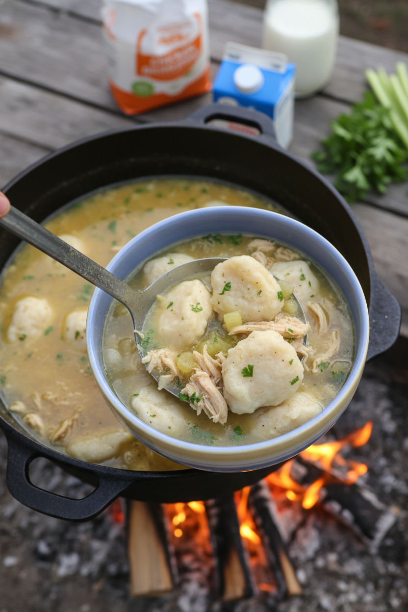 Campfire Chicken and Dumplings