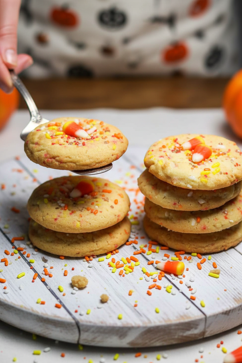 Candy Corn Sprinkle Cookies 