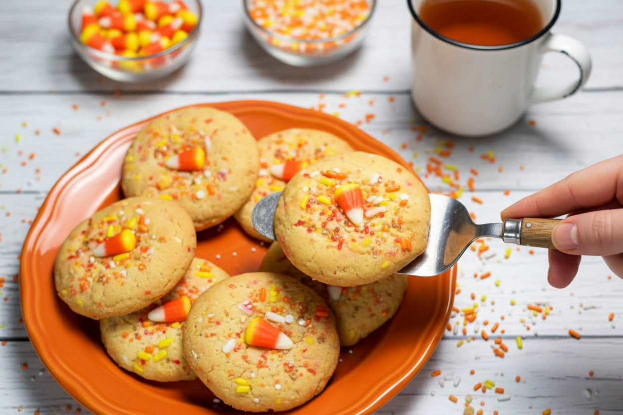 Candy Corn Sprinkle Cookies 