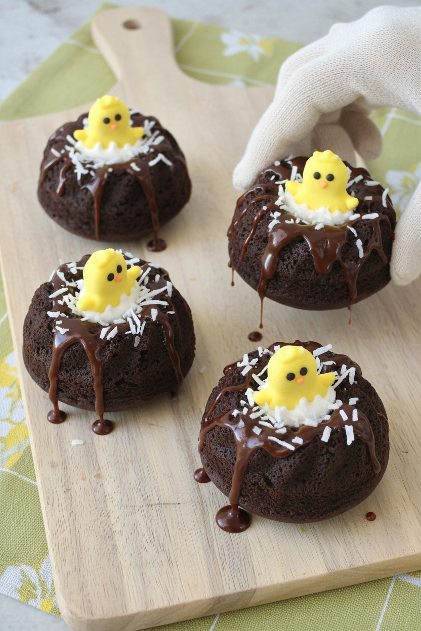 Caramel Chocolate Mini Bundt Cakes