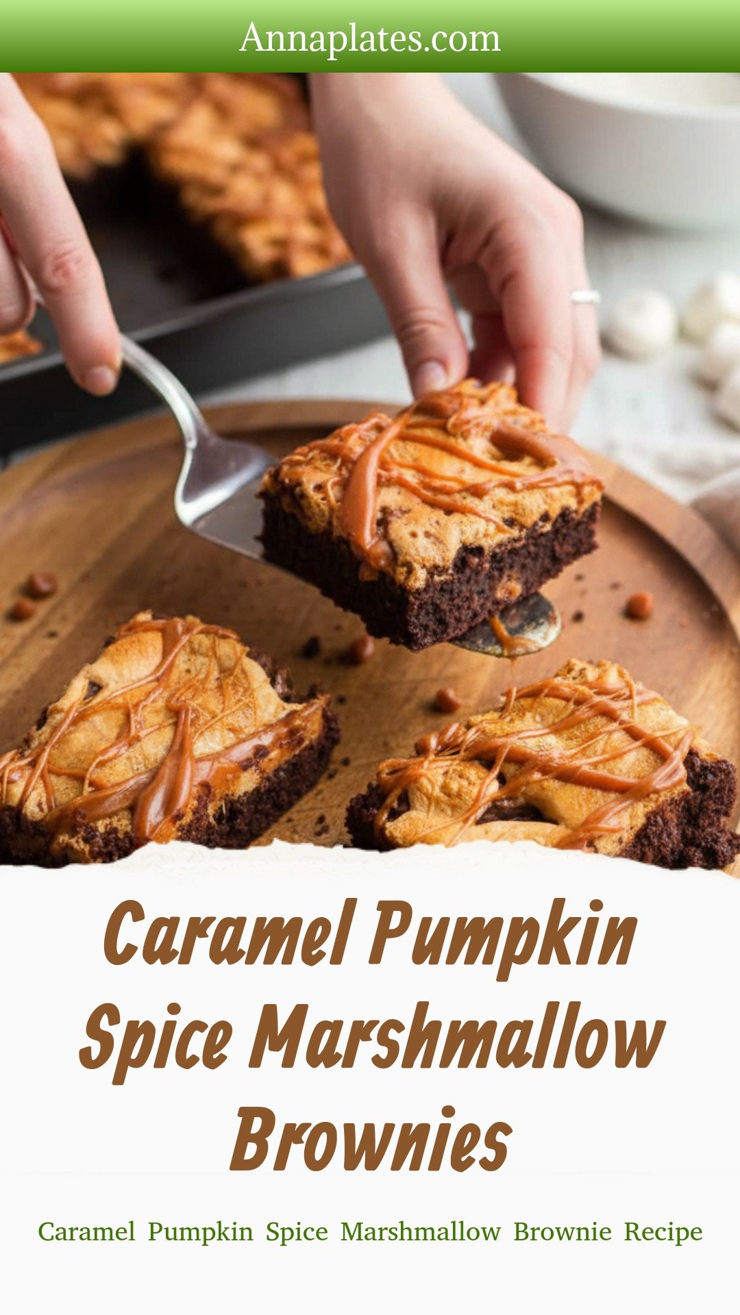 Caramel Pumpkin Spice Marshmallow Brownies
