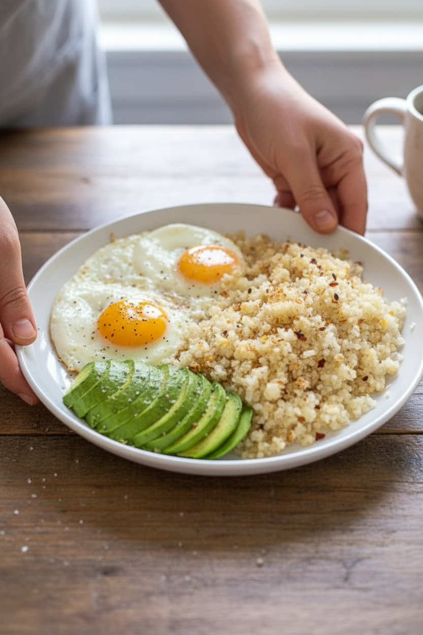 Breakfast Eggs with Cauliflower Rice - The Schmidty Wife