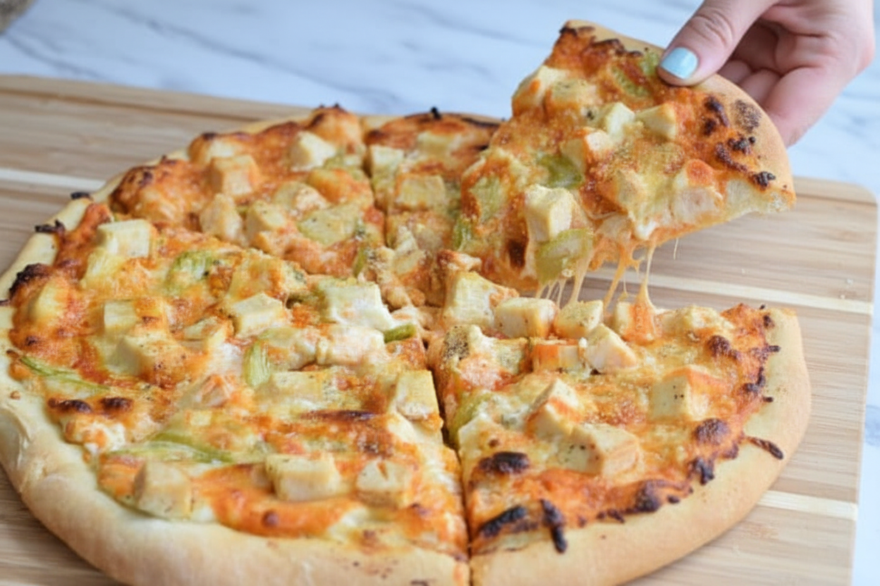 Cheesy Buffalo Chicken Pizza - The Schmidty Wife