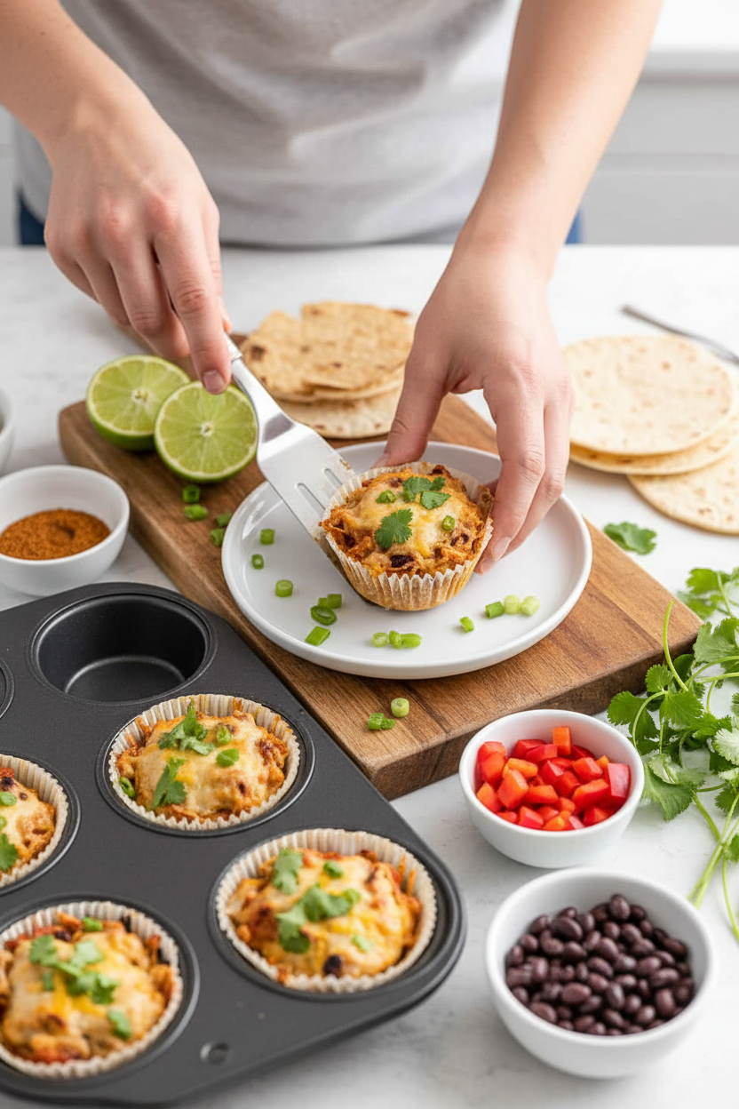 Cheesy Chicken Tortilla Cups