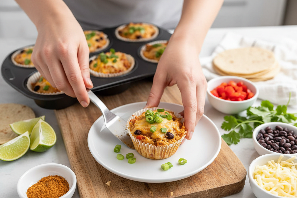 Cheesy Chicken Tortilla Cups