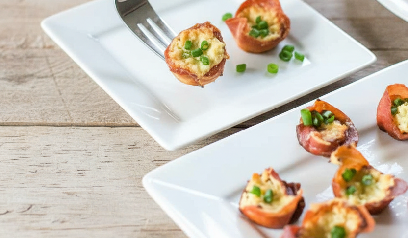 Cheesy Herb Stuffed Prosciutto Cups