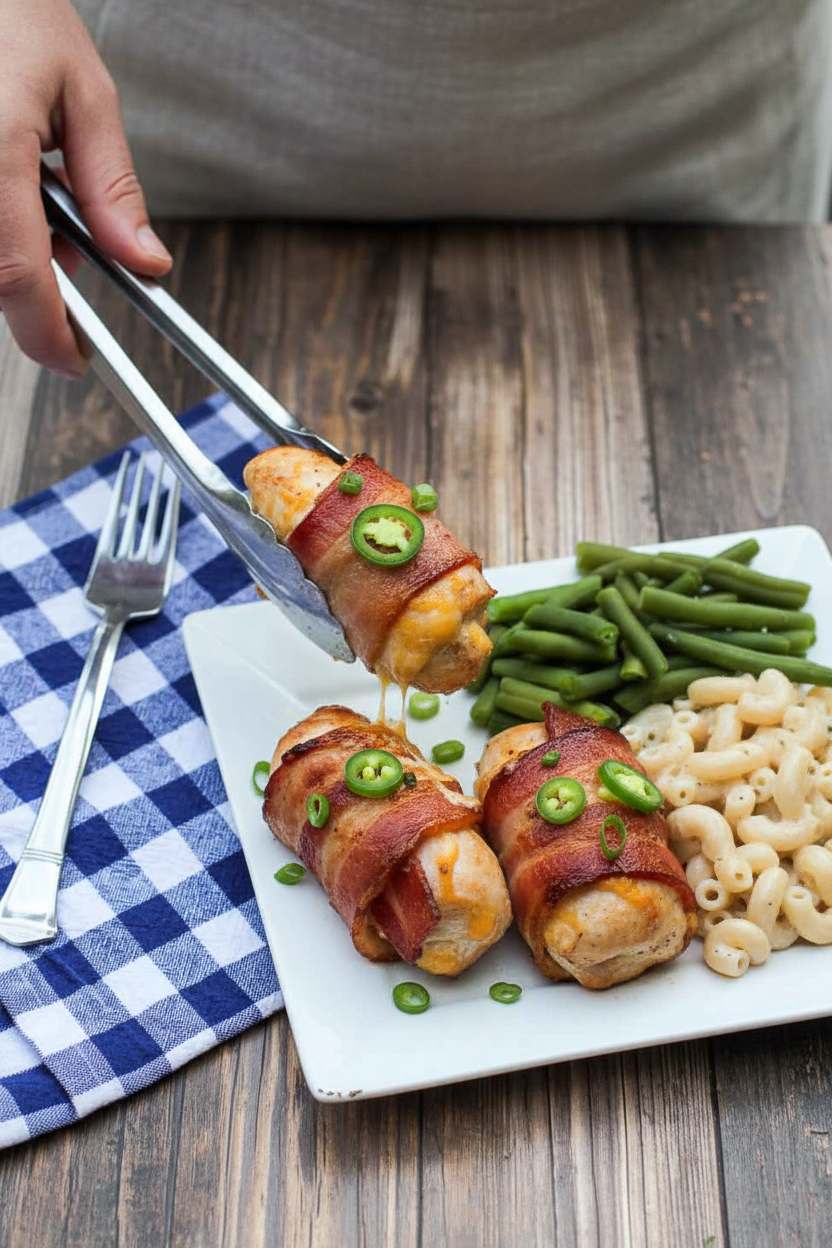 Cheesy Jalapeno Bacon Chicken Roll Ups