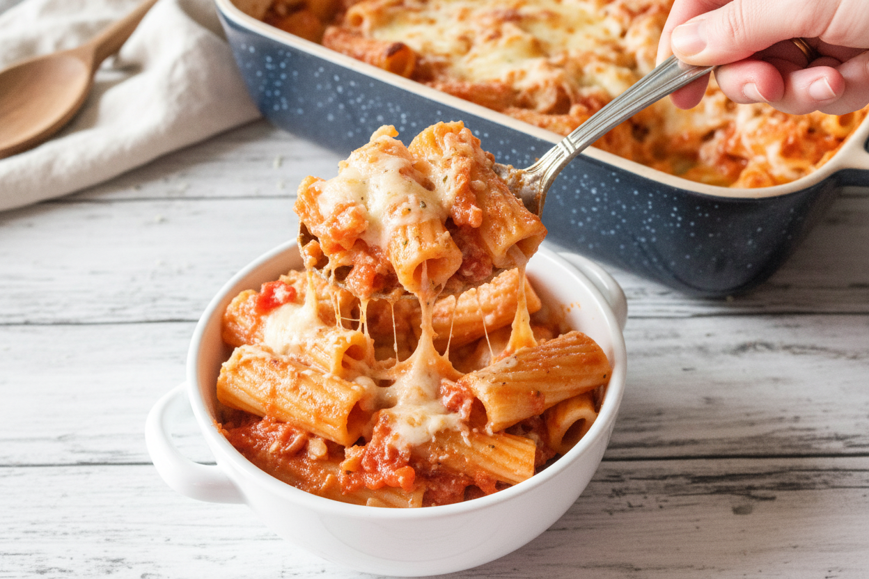 Cheesy Rigatoni Bake Recipe