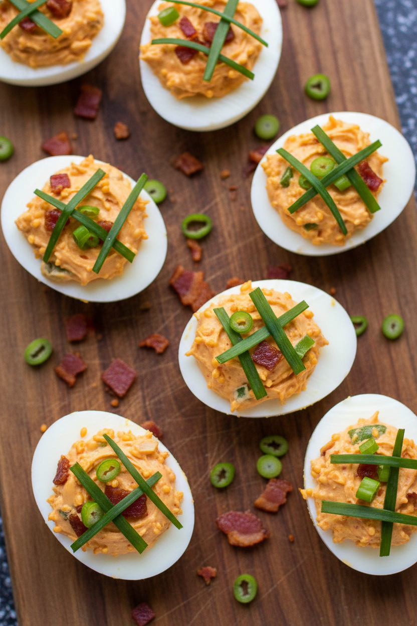 Chipotle Bacon Jalapeno Deviled Eggs
